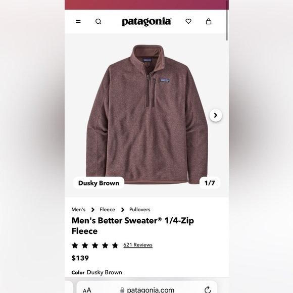 Patagonia Mens better sweater fleece Small 1/4 Zip - Picture 6 of 6